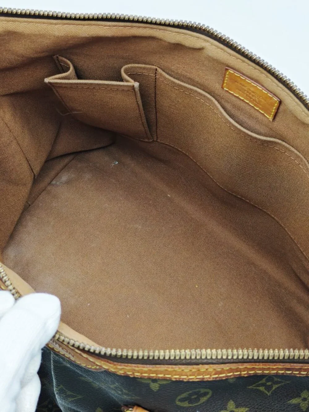 Louis Vuitton Monogram Palermo PM Tote Handbag Brown Canvas Top Handle Bag